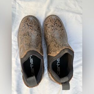 Carhartt Dark Brown Floral Ankle Booties